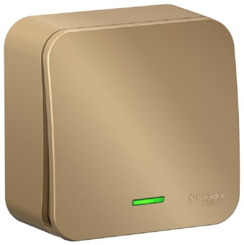 Выключатель с подсветкой накладной Systeme Electric Blanca 1-кл. титан картинка